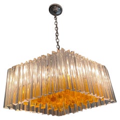 Venini Murano - Lustre Romboïdal Trilobi clair et ambre