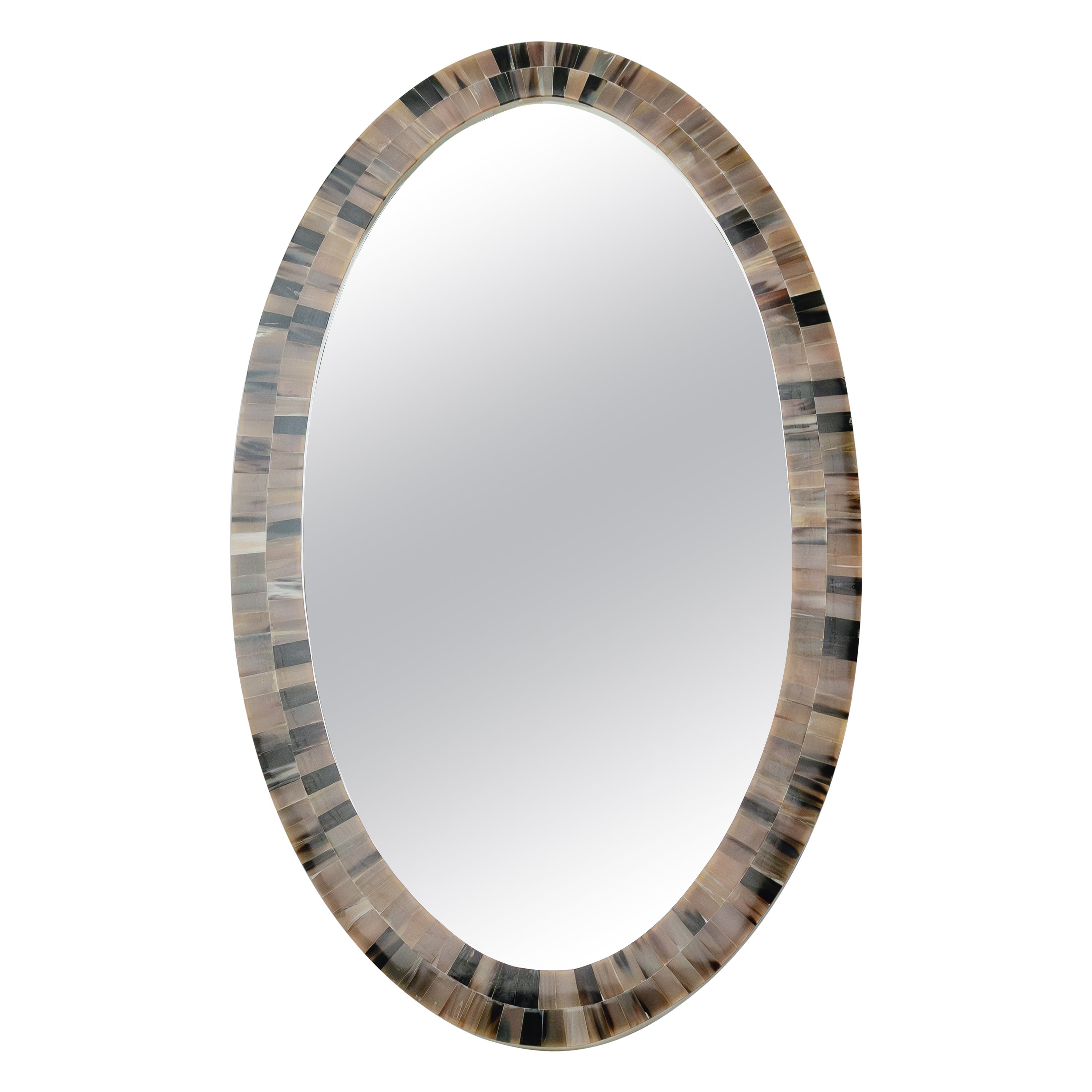 Oval Horn Mirror- The Orbit For Sale