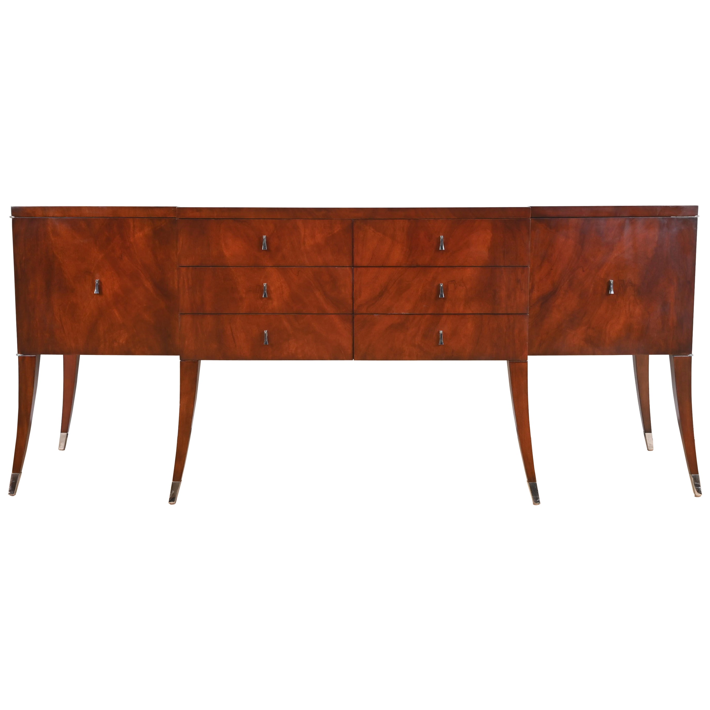 Michael Vanderbyl Modern Regency Flame Mahogany Sideboard Credenza or Buffet For Sale