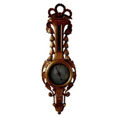 18th Century French Louis XVI Giltwood Barometer
