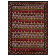 Kilim turc vintage en rouge, avec motifs géométriques, de Rug & Kilim