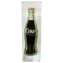 Used Pop Art "Coca Cola"/ Coke Bottle in Lucite Sculpture / Paperweight 