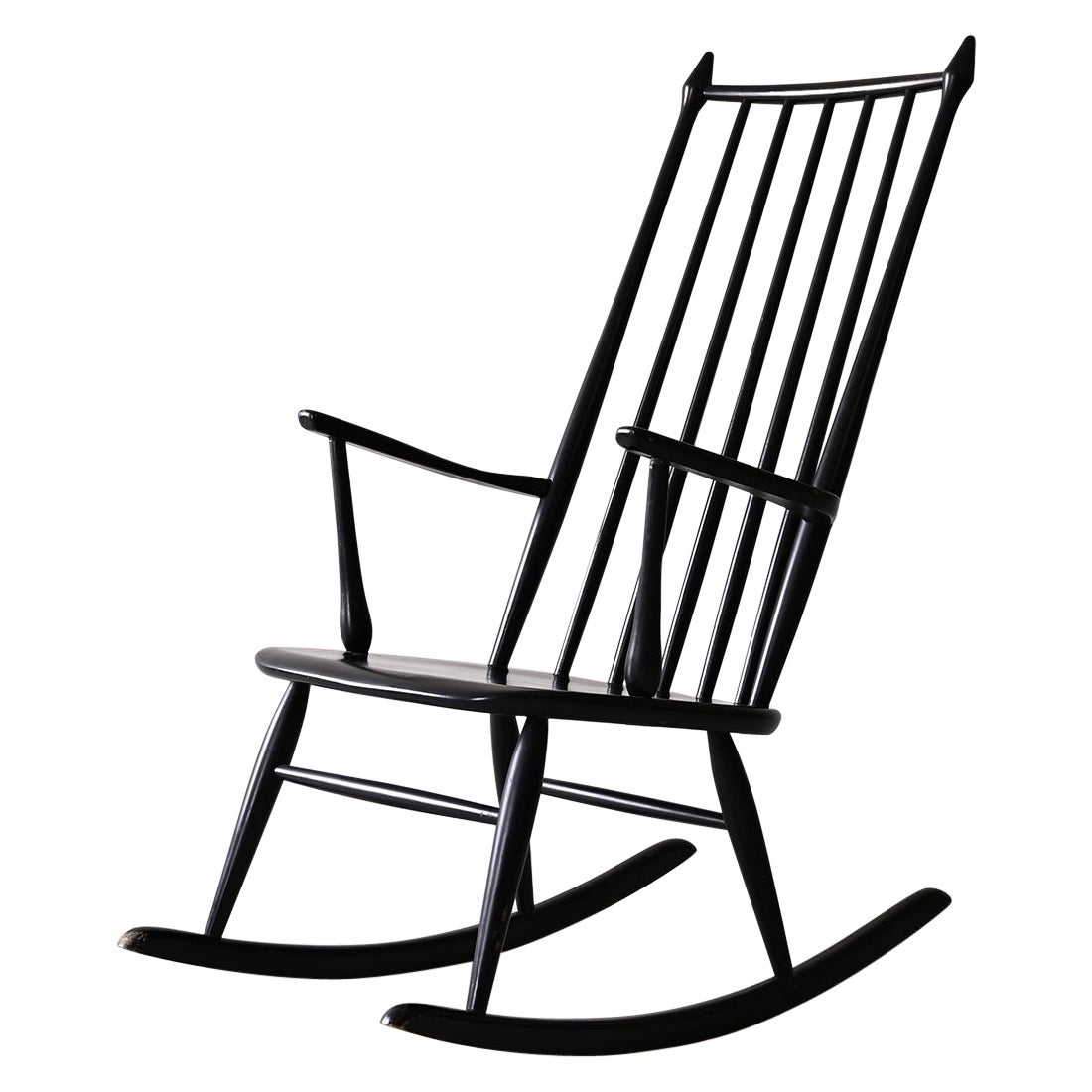 Scandinavian black rocking chair For Sale
