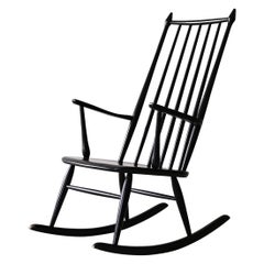 Sedia a dondolo nera scandinava