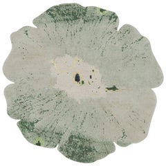 Rug & Kilim’s Contemporary Abstract Shaped Rug in Green Tones “Fleur”