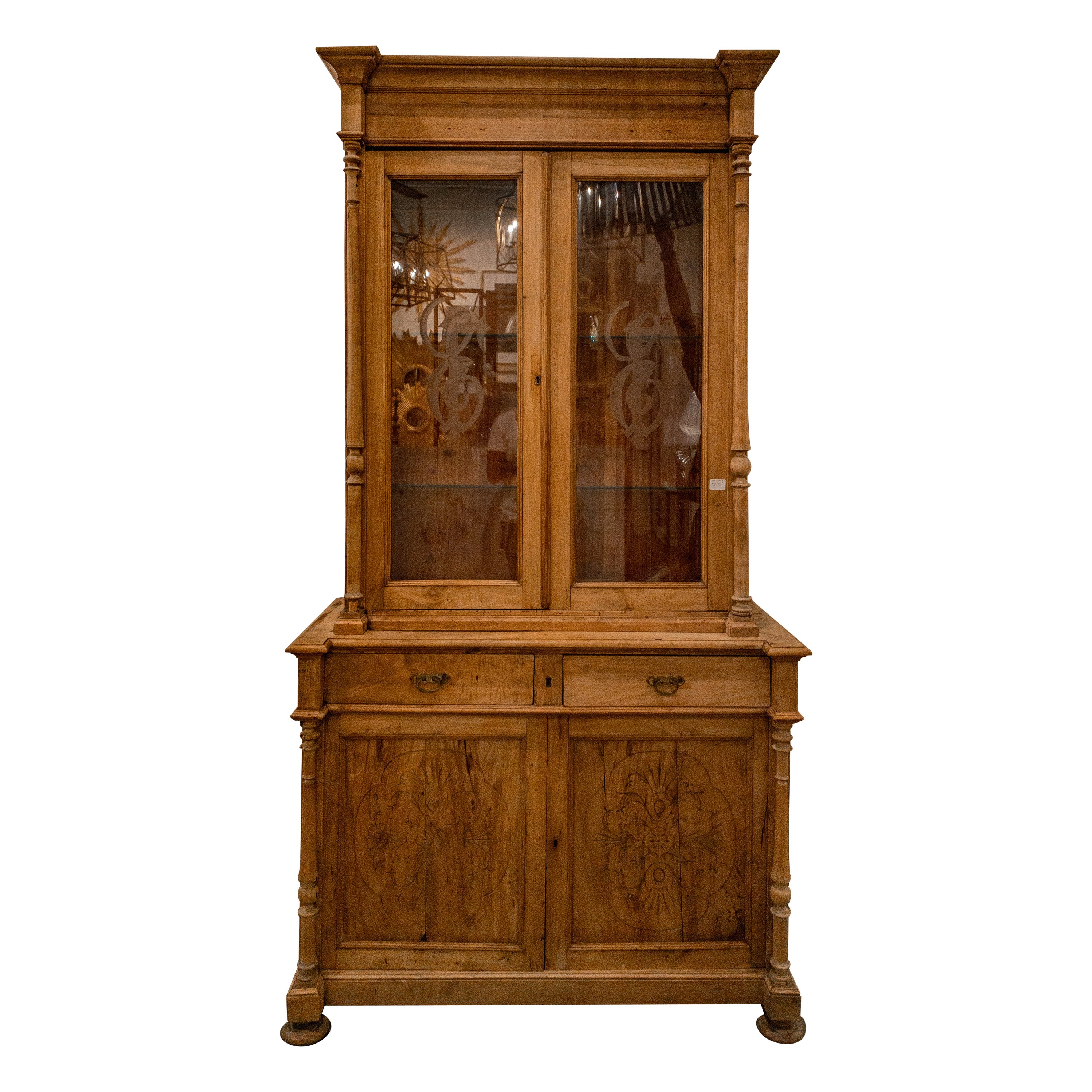 19th Century European Pine Bookcase For Sale