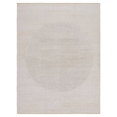 Rug & Kilim’s Contemporary Rug in White with Subtle Circle Pattern - “Harmony” 