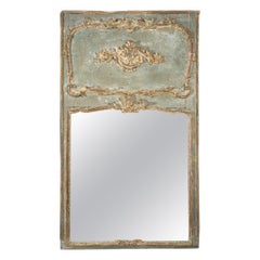 Antique 19th Century Regence Style Painted Trumeau Mirror