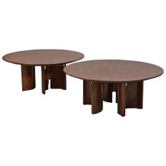 Pair of Giovanni Offredi Round Coffee Tables