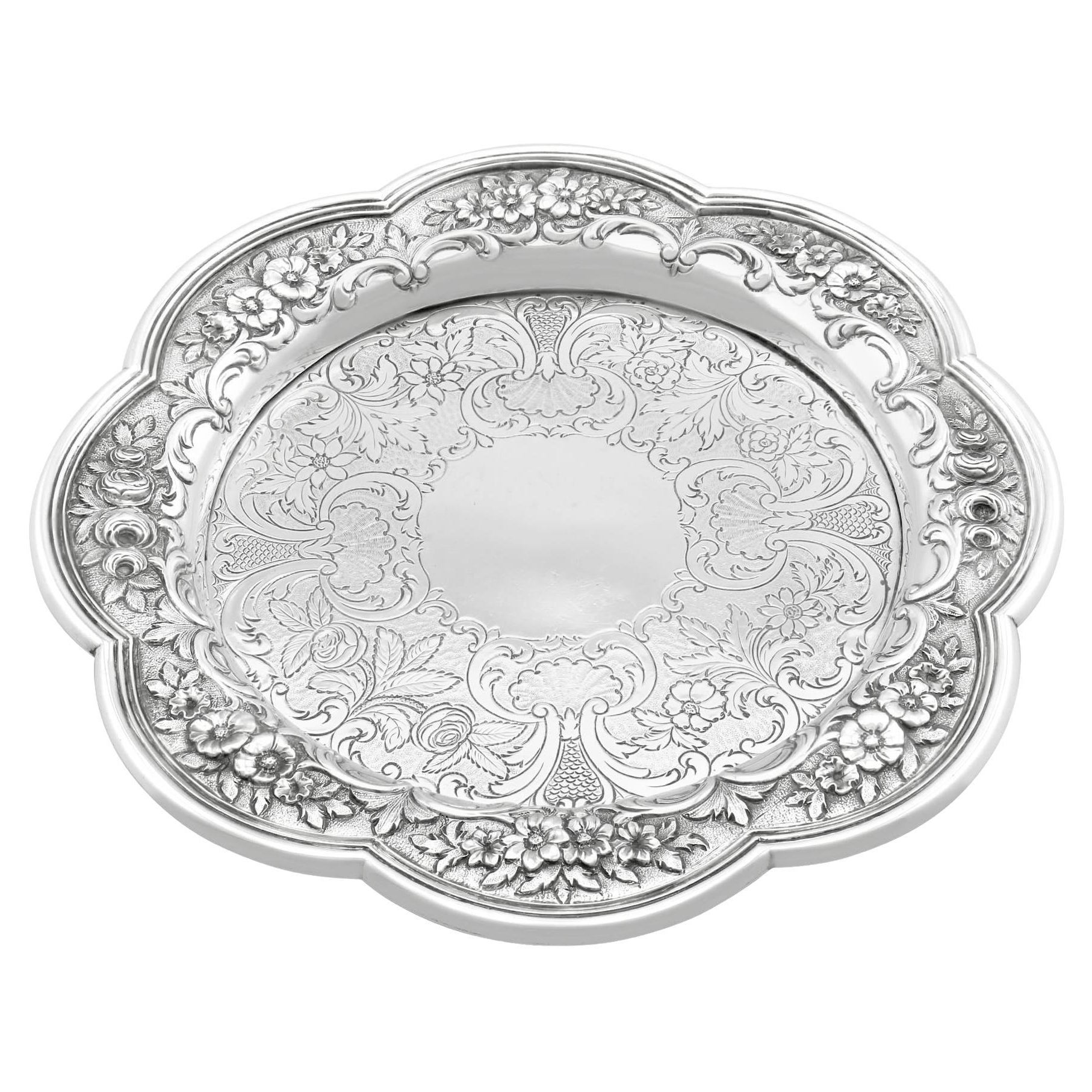 Antigua tetera escocesa victoriana de plata de ley