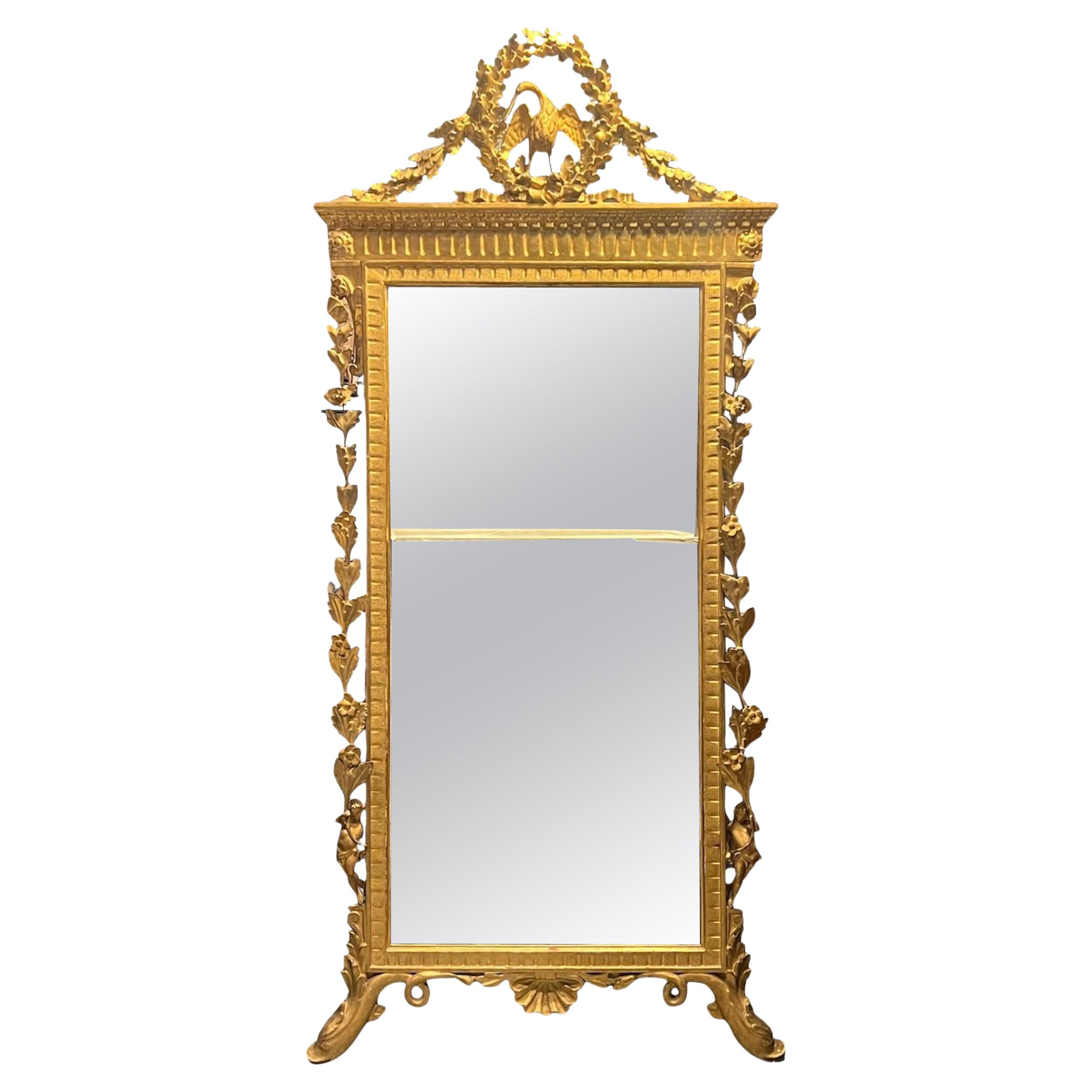 Vergoldeter Holzspiegel 18. Jahrhundert im Angebot