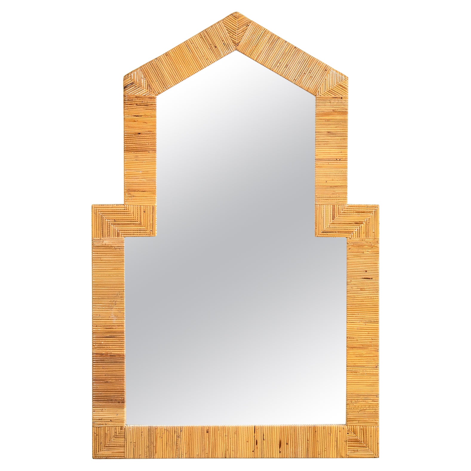 20th Century Nurseries Of The South Wall Mirror with frame entirely in bamboo For Sale