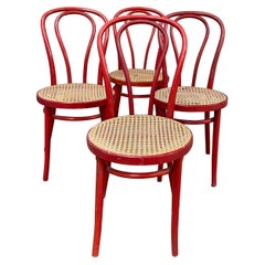 Mid-Century Modern Set of 4 Thonet Bent Chairs made by ZPM Radomsko