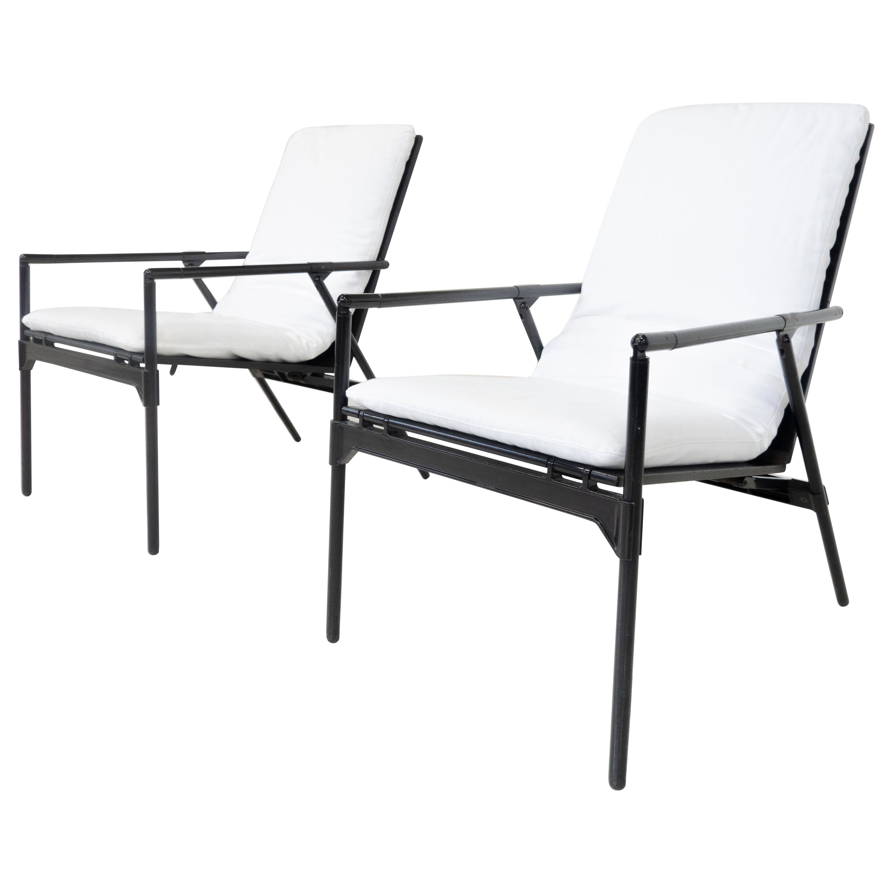 Mid-Century Pair of Foldable Armchairs Nena by Richard Sapper for B&B Italia For Sale