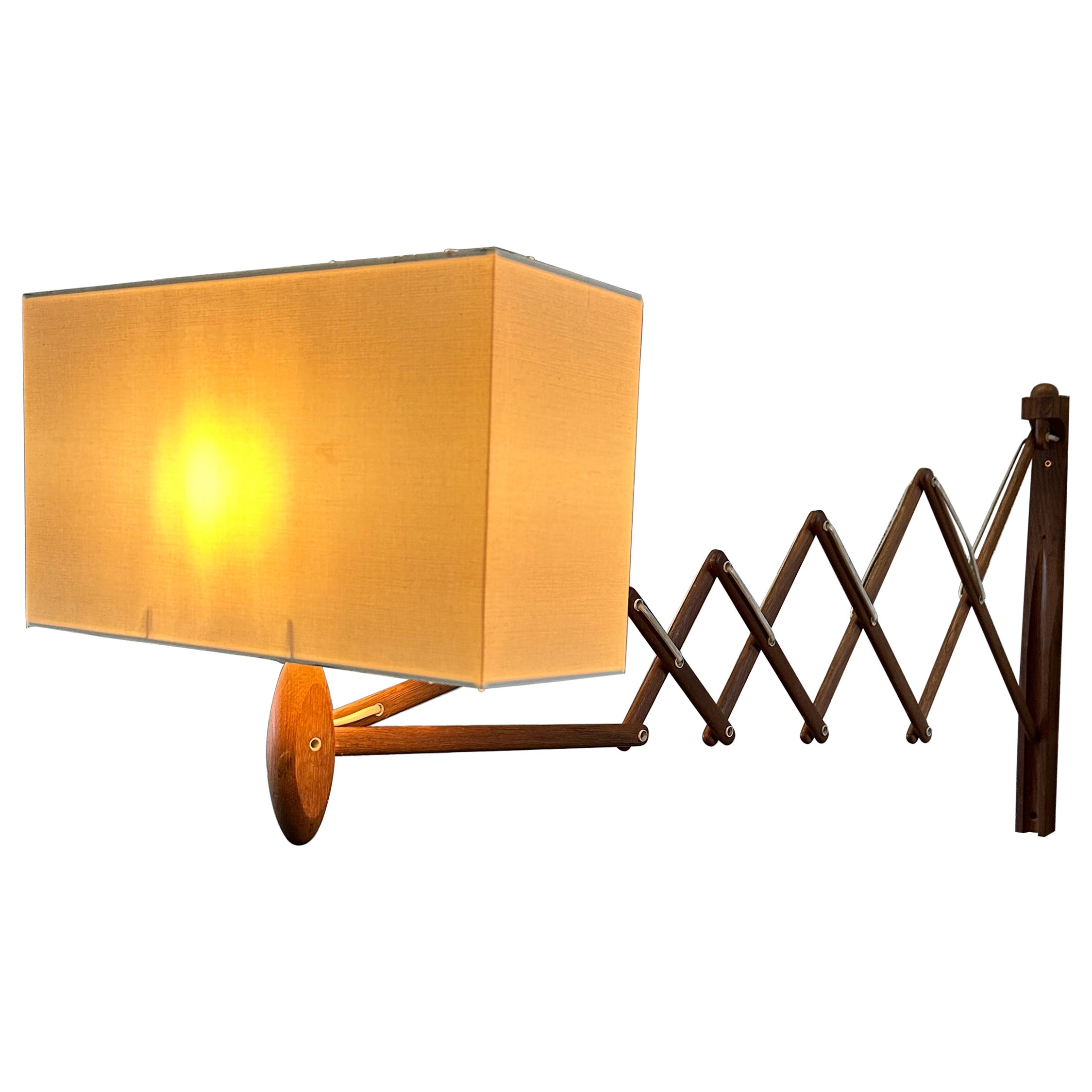 Le Klint Sax 234 Vintage Scissor Lamp, Erik Hansen, Teak For Sale