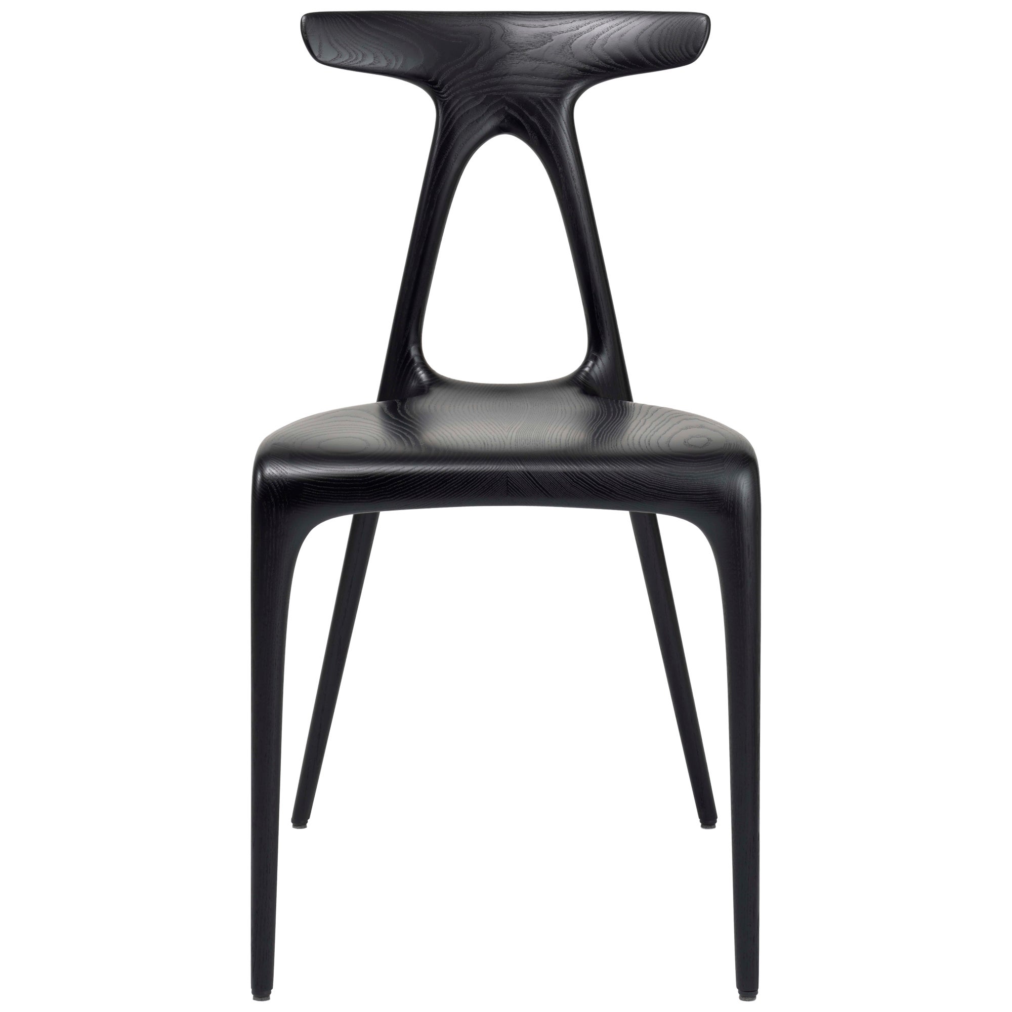 Alpha, Solid Ebonised Ash Stackable Lightweight Dining Chair, Made in Ratio For Sale
