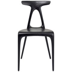 Alpha, Solid Ebonised Ash Stackable Lightweight Dining Chair, Made in Ratio
