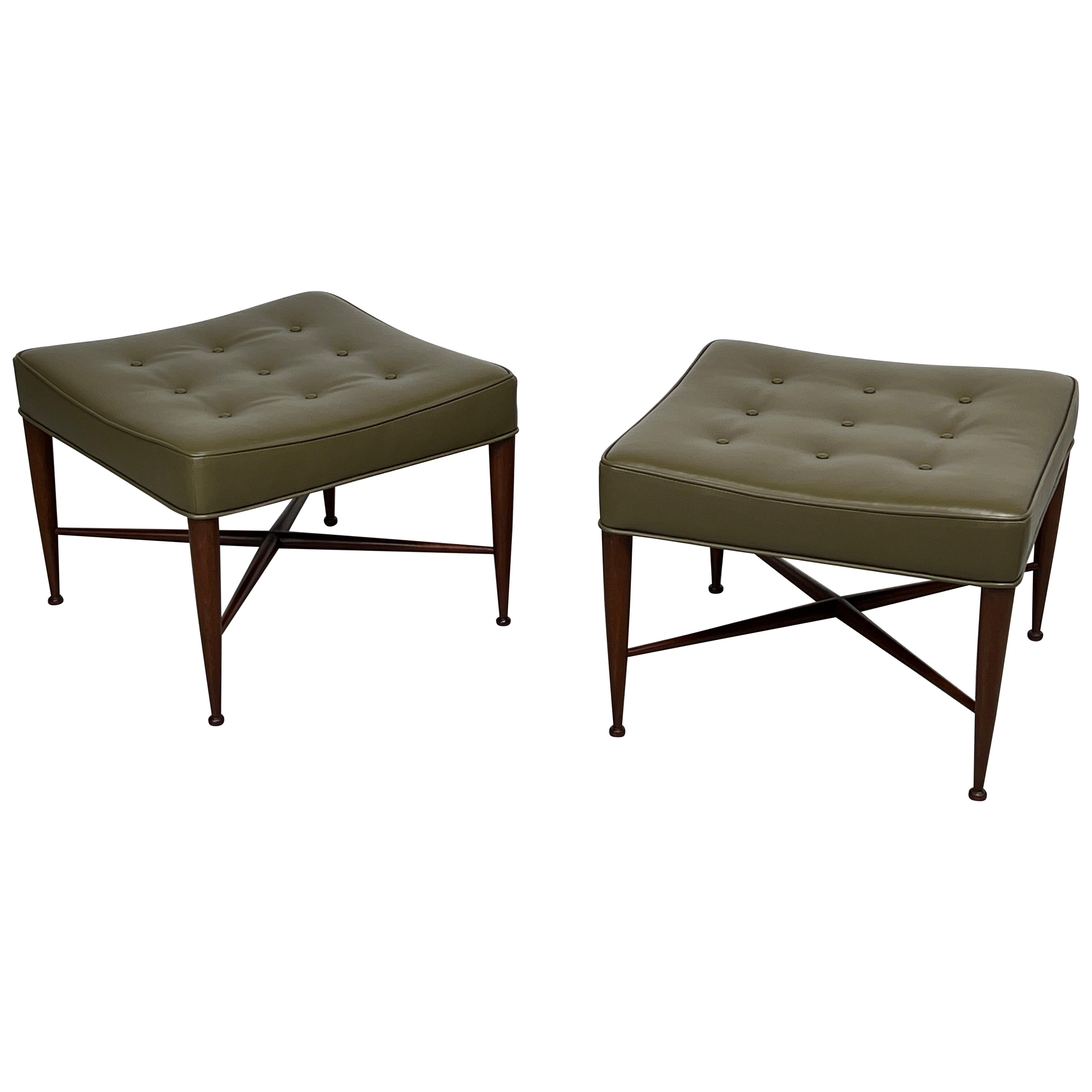 Pair of Dunbar Thebes Stools by Edward Wormley