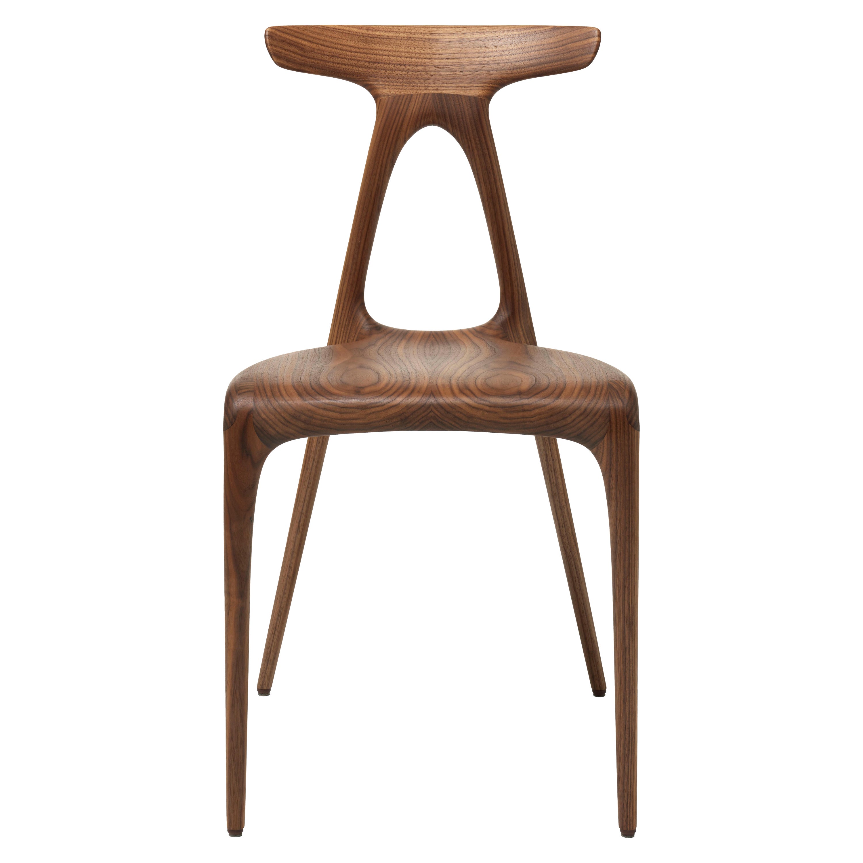 Alpha, Solid Walnut Stackable Contemporary Dining Chair, Made in Ratio