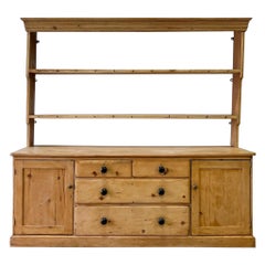 Used An Early 19th Century Monumental Pine Welsh Dresser or Cupboard