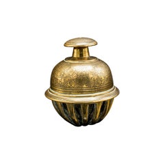 Small Antique Temple Bell, Oriental, Brass Tea Calling Chime, Early 20th Century