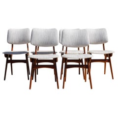 Vintage Set of Six Mid Century Modern Dining Chairs by Louis Van Teeffelen for Wébé