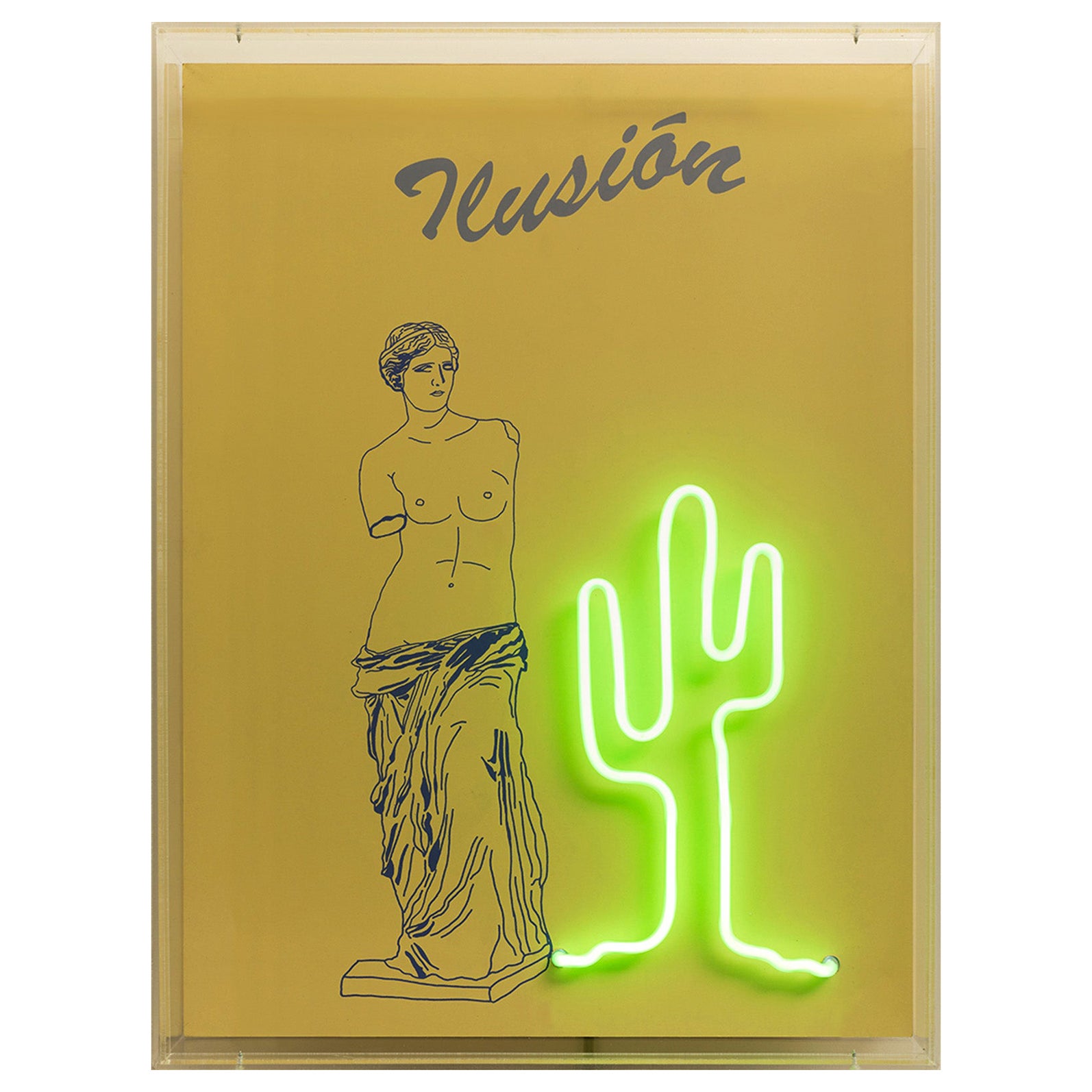 Ilusión. Neon Light Box Wall Sculpture. From the series Neon Classics For Sale