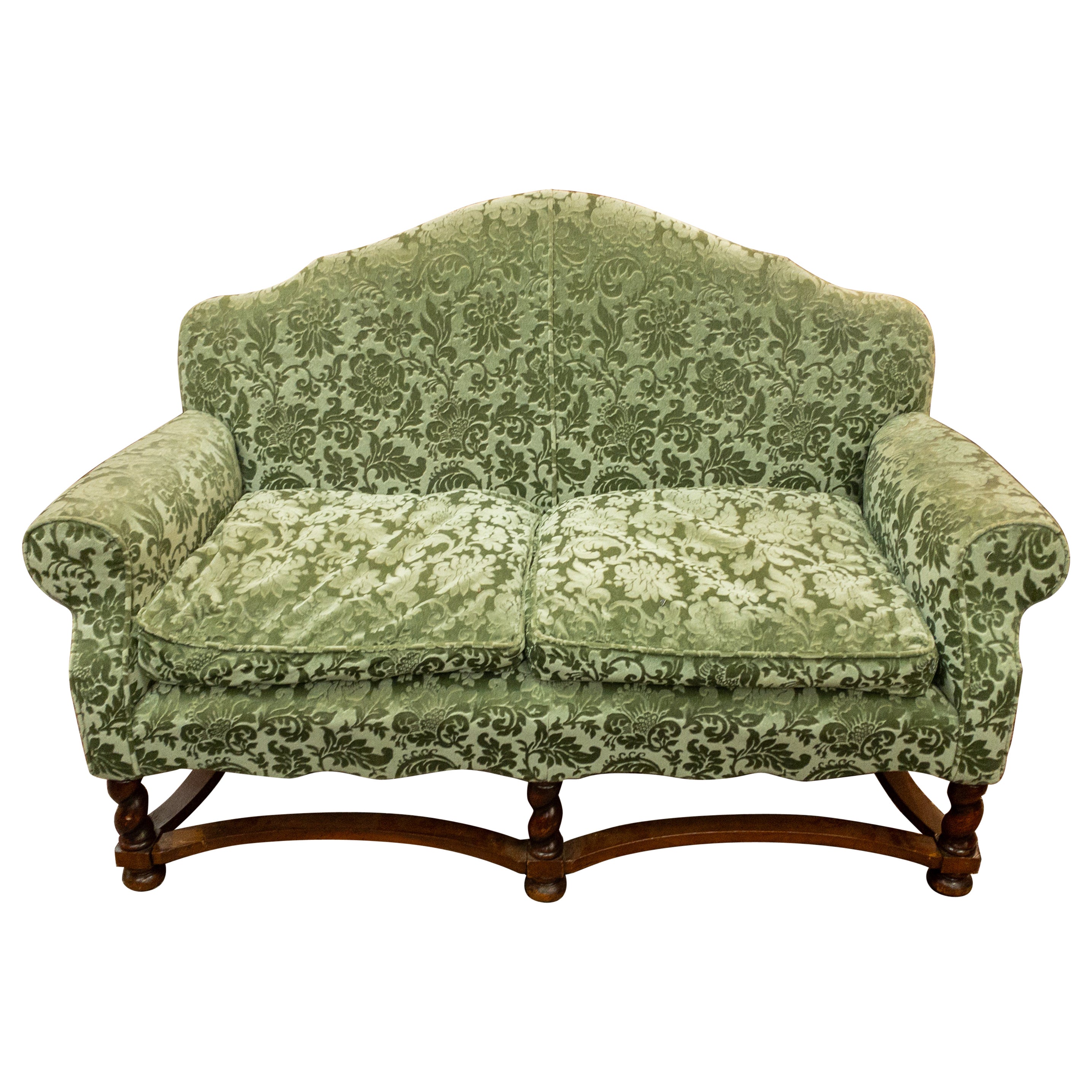 1940's French Upholstered Sofa For Sale