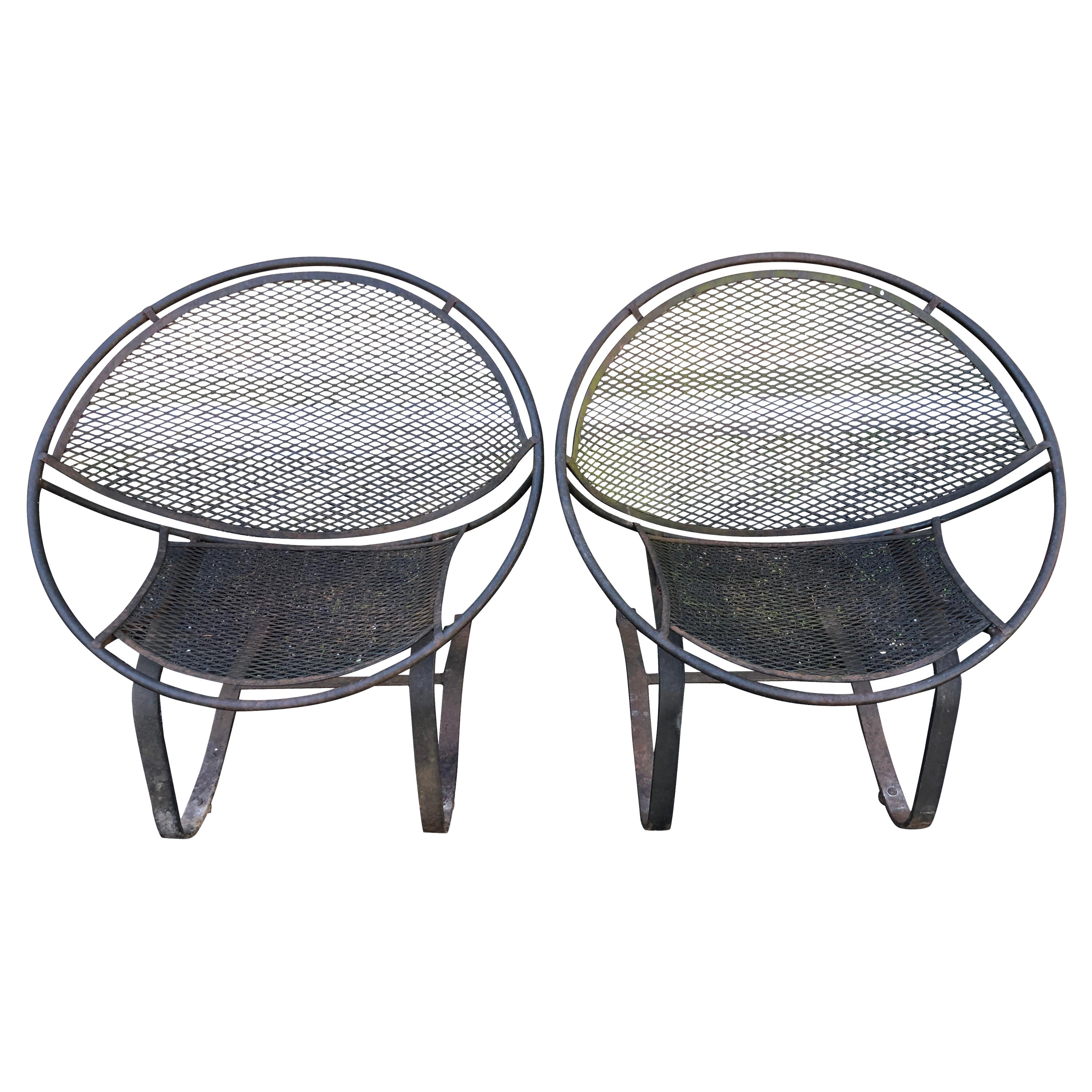 Fabuleuse paire de chaises longues Tempestini Salterini Cantilever Patio Radar des années 50 en vente