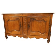 Circa 1750 Carved Blonde Oak Buffet from Lorraine, France
