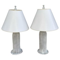 Pair of Hollywood Regency Style Twisted Rope Lamps