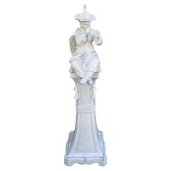 Large Blanc de Chine Chinoiserie Figure on Pedestal