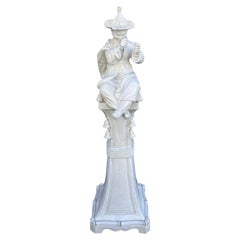 Large Blanc de Chine Chinoiserie Figure on Pedestal