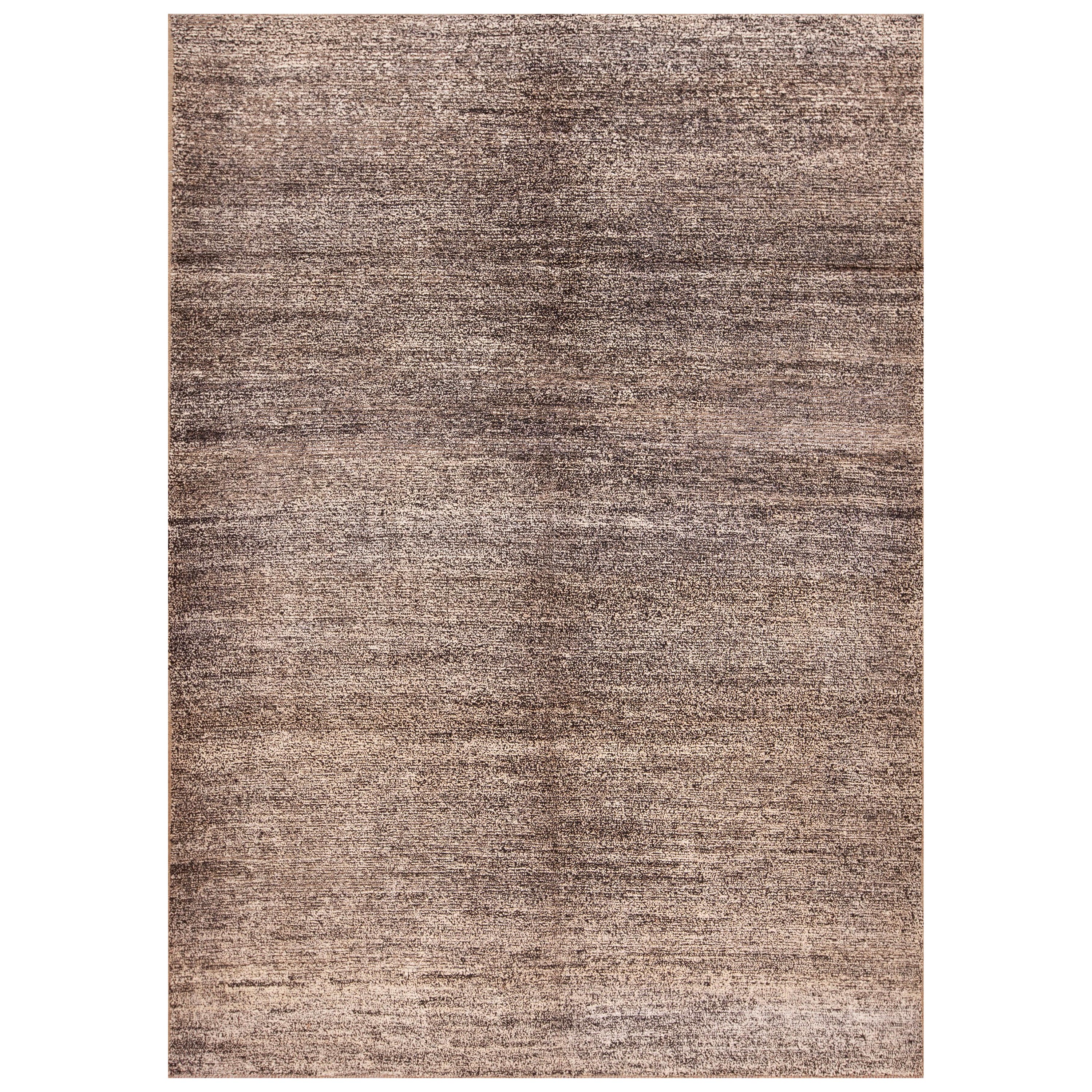Collection Nazmiyal, couleur sel et poivre, tapis moderne abstrait de 6'6" x 9"