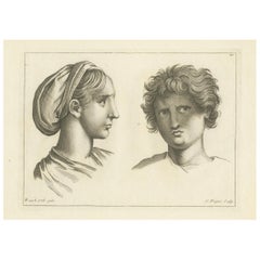 Vintage Classical Profiles: Raphael's Vision by Nicolas Pigné, 1740