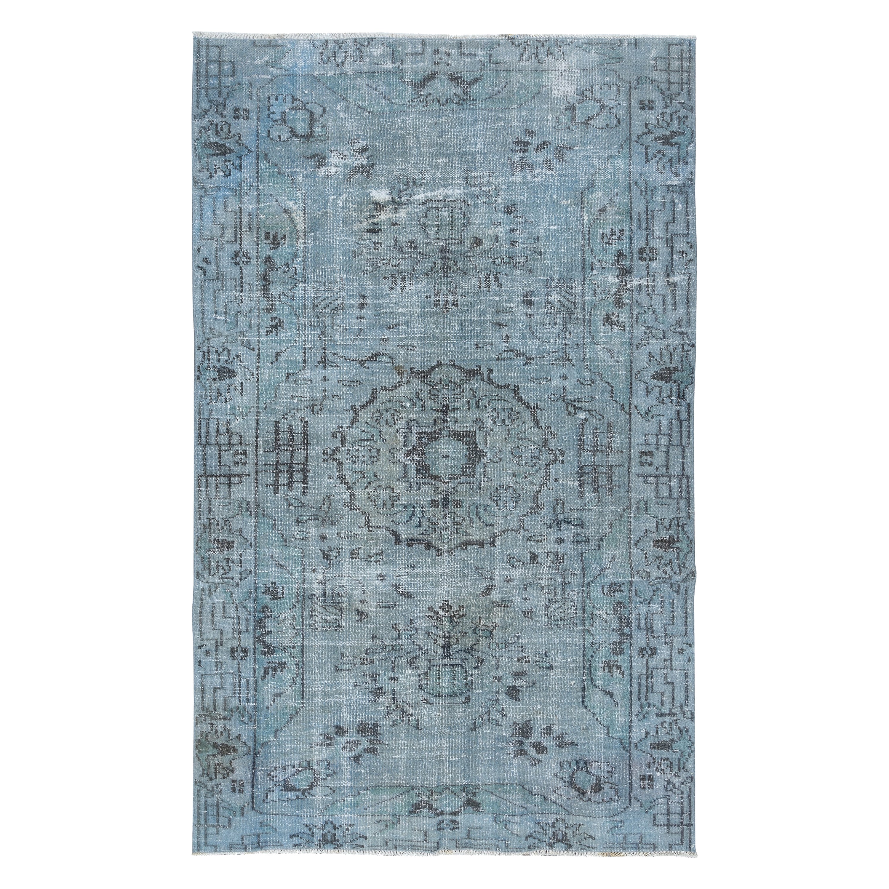 4.8x7.5 Ft Contemporary Turkish Sparta Handmade Area Rug in Sky Blue (Tapis turc contemporain fait à la main)