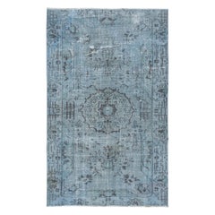 4.8x7.5 Ft Contemporary Turkish Sparta Handmade Area Rug in Sky Blue