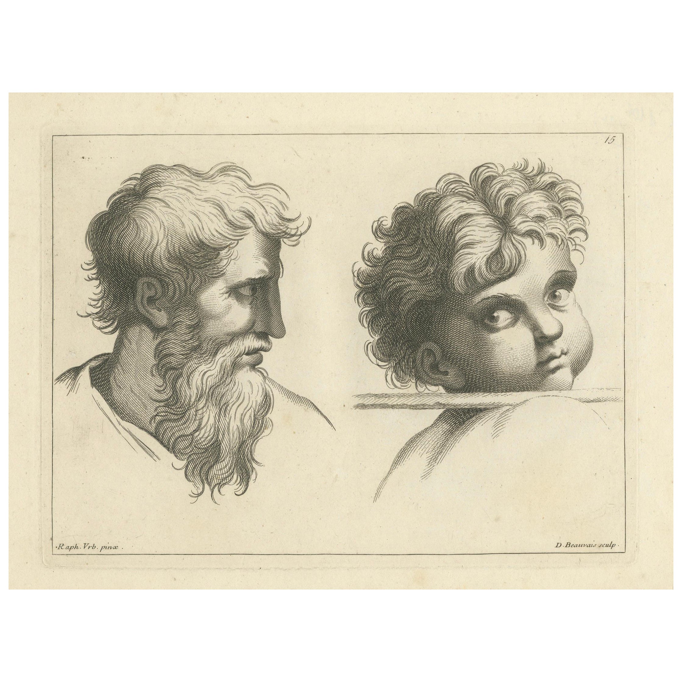 Generations in Profile: Time's Contrast by Beauvais, 1740 For Sale