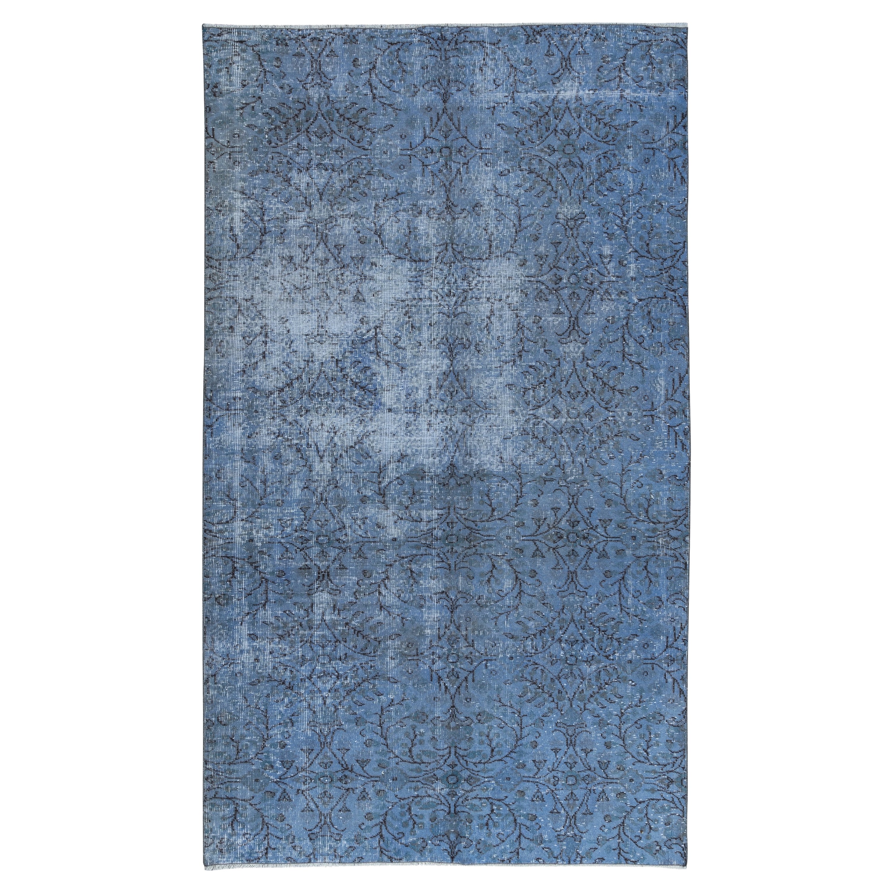 5.4x9 Ft Sky Blue Modern Area Rug, Handwoven and Handknotted in Isparta, Turkey.