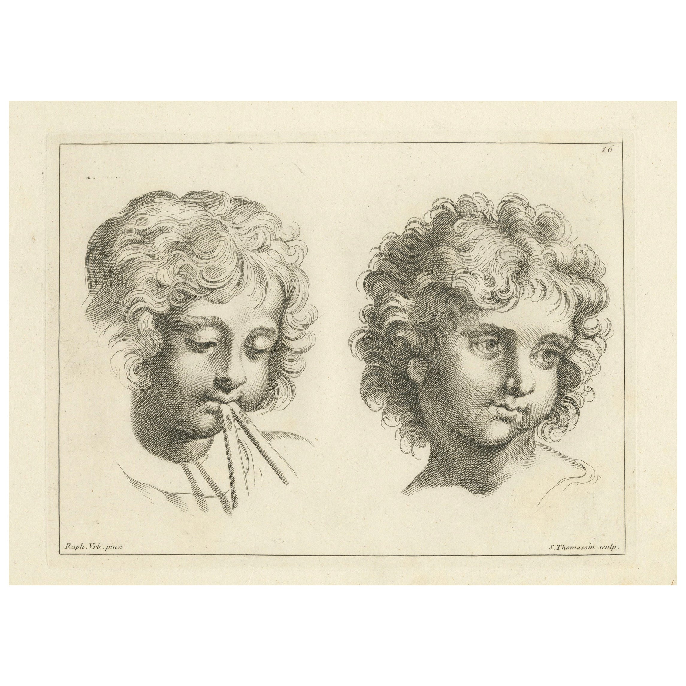 "Mélodie chérubine : La vision de Raphael, gravée par Thomassin, 1740 en vente