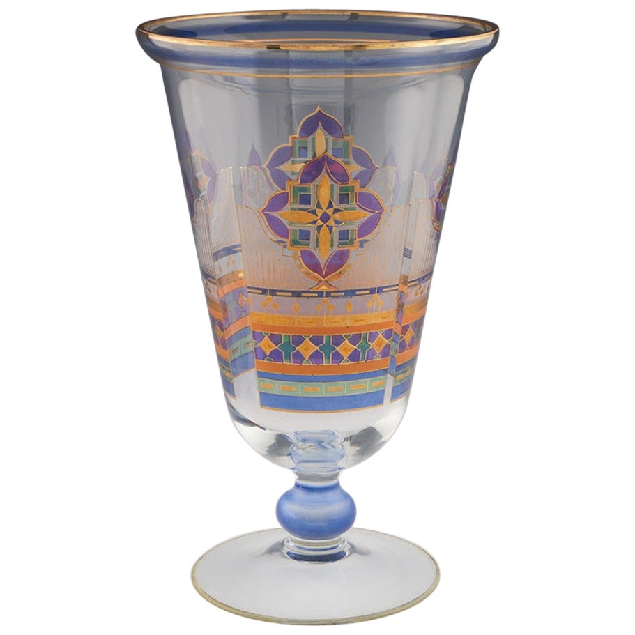 Novy Bor Art Deco Gilded Goblet c1940 For Sale