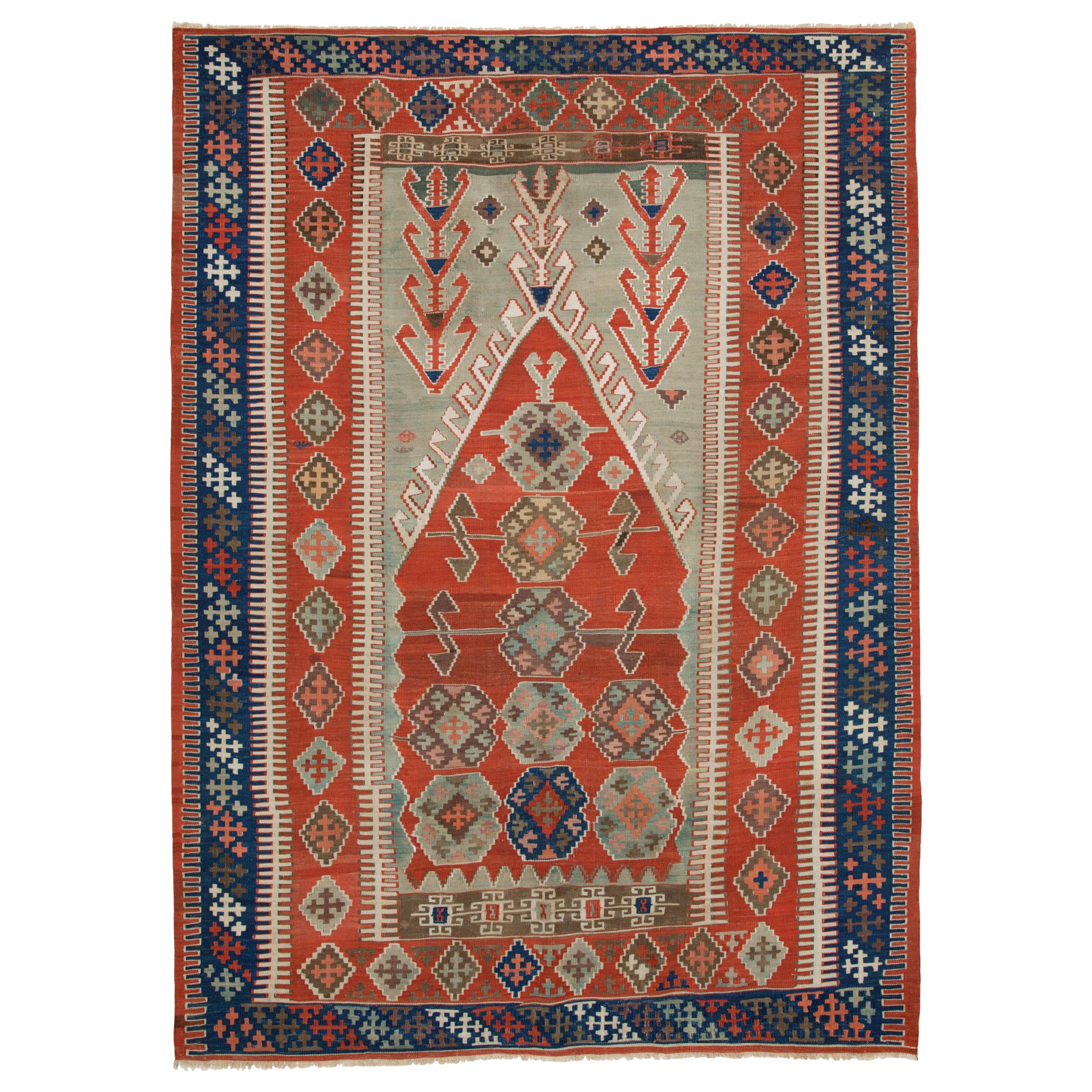 Antiguo Konya Obruk Kilim Antigua Anatolia Central Alfombra Mighrab Alfombra Turca en venta