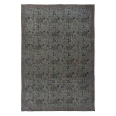 6.6x9.2 Ft Modern Handmade Turkish Area Rug with Gray, Light Brown and Brown