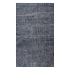Handgefertigter türkischer großer Teppich in Grau 7,5x12.4 Ft, ideal für moderne Inneneinrichtung