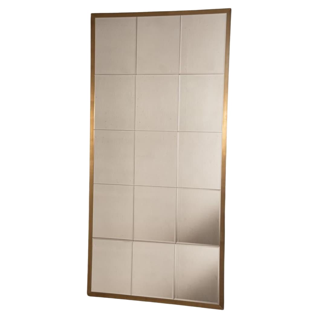 Miroir carré avec cadre en laiton Meulage  100 X 200 cm en vente