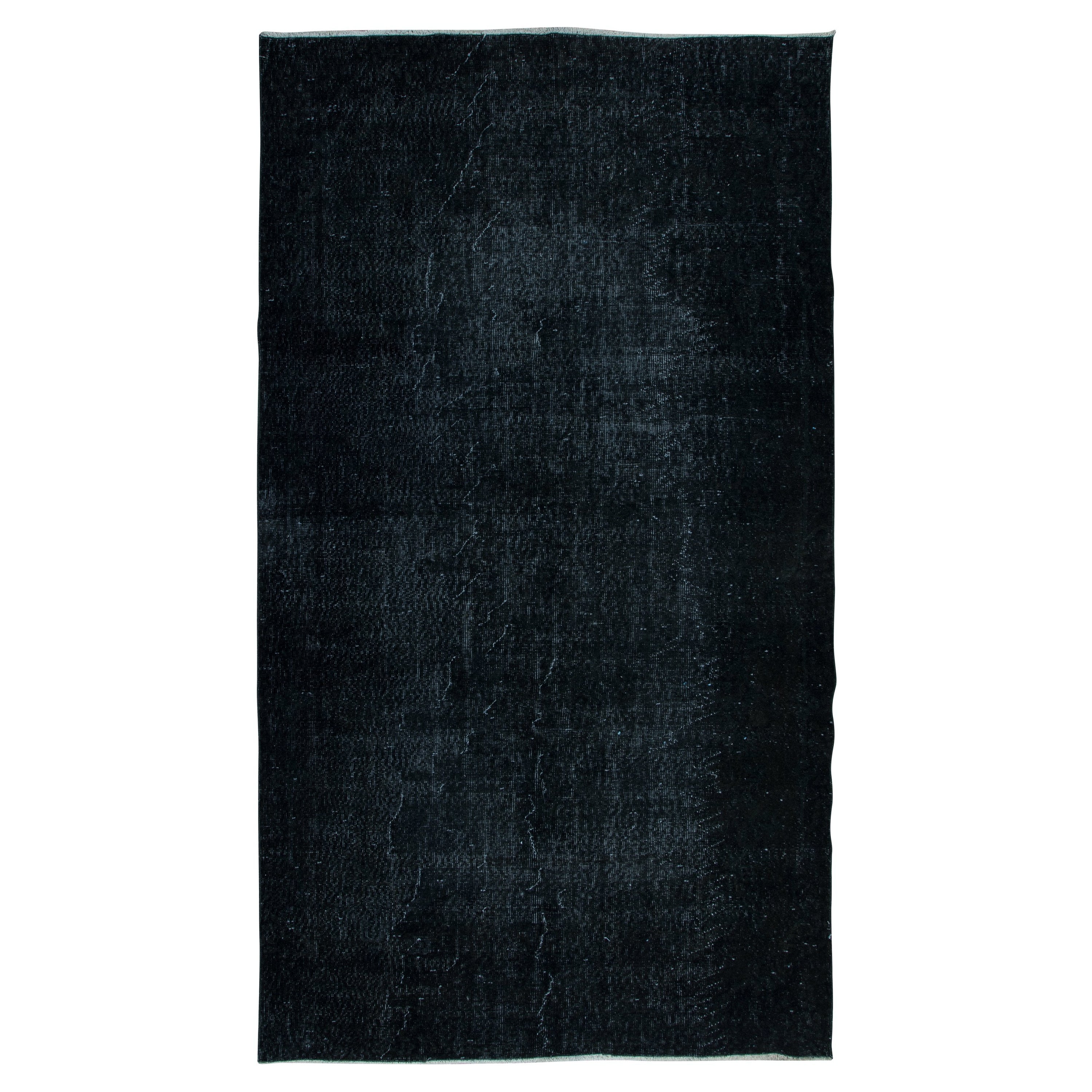 5.7x9.8 Ft Modern Anatolian Area Rug in Black, Vintage Handmade Wool Carpet For Sale