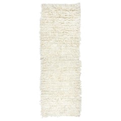 3x9.2 Ft Vintage Handmade Shag Pile "Tulu" Runner Rug, 100% Natural Mohair Wool