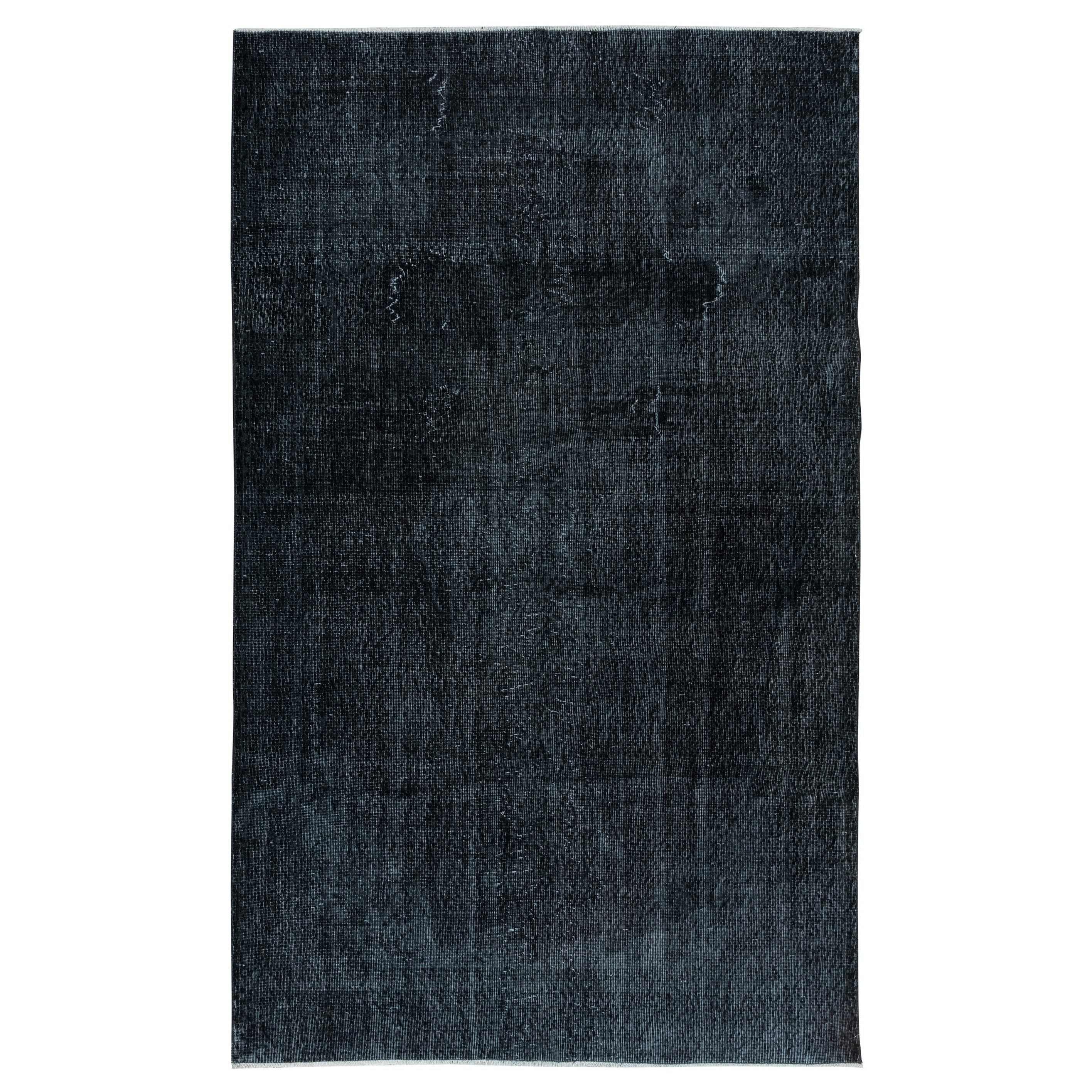 6x9.7 Ft Handmade Turkish Wool Area Rug in Gray and Black 4 Modern Interiors For Sale