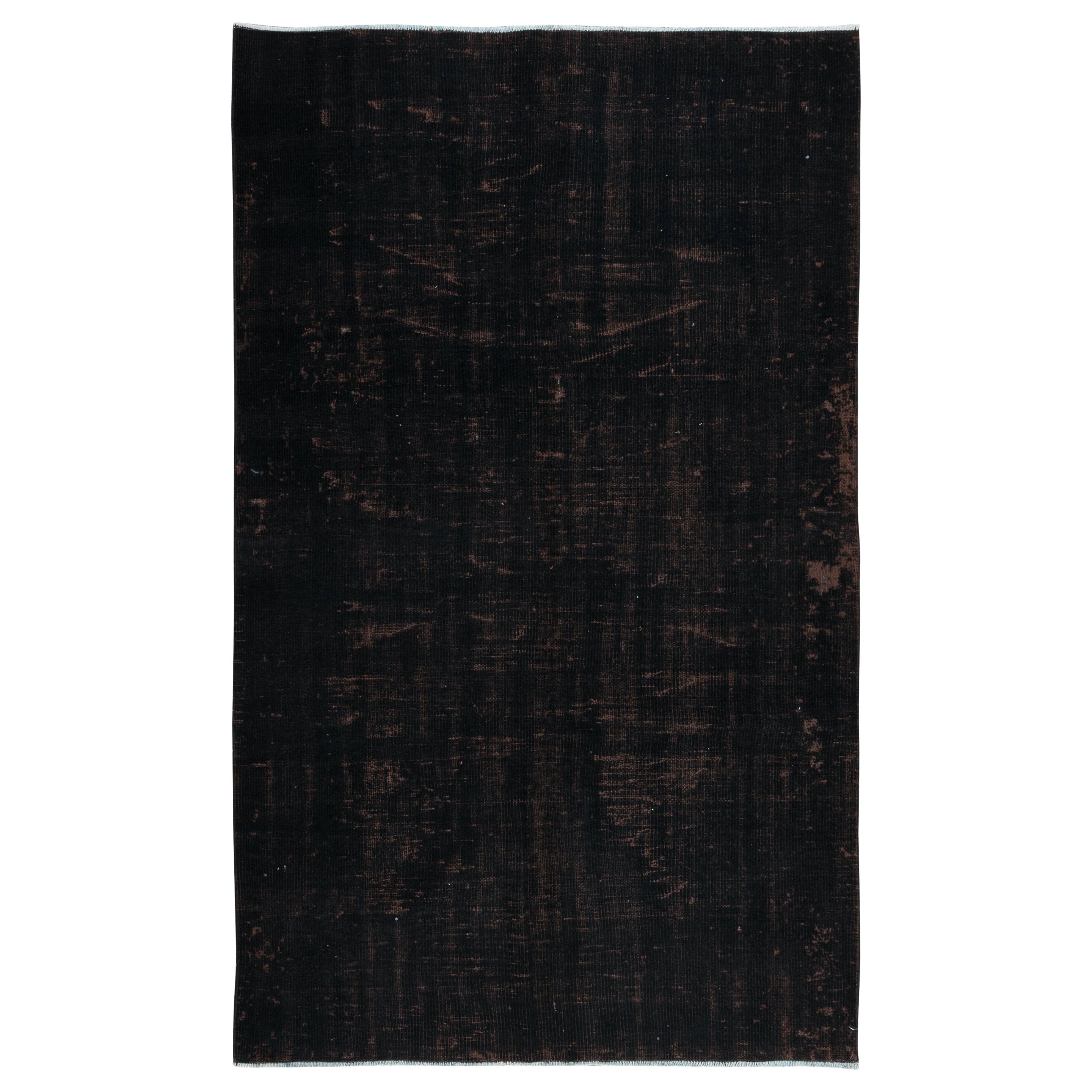 5x8.2 Ft Modern Upcycled Black Area Rug for Dining Room, Handmade in Turkey For Sale