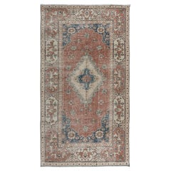 4.3x7.8 Ft Traditional Hand Knotted Turkish Area Rug with Medallion Design